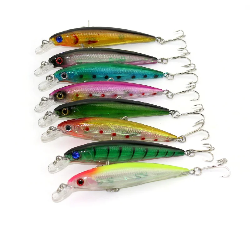 8pcs 8 colors 11CM/13.4G plastic Popular style laser Minnow fishing lures,fishing hard baits swimbait fishing tackle (MI027)