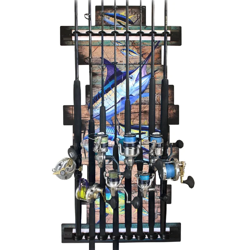 Guy Harvey Ancient Map 8 Rod Wall Rack