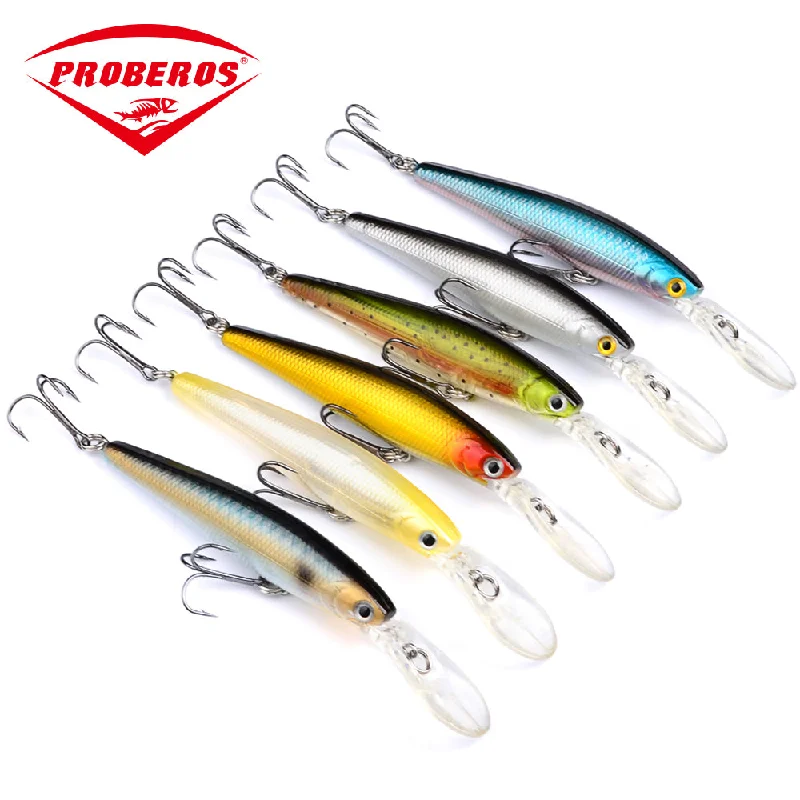 FLYBASS 6pcs Popular Fishing Lures Exported to Japan Market 3.2g-7.6cm Plastic Fishing Hard Bait 6 Colors Minnow Fishing Lures