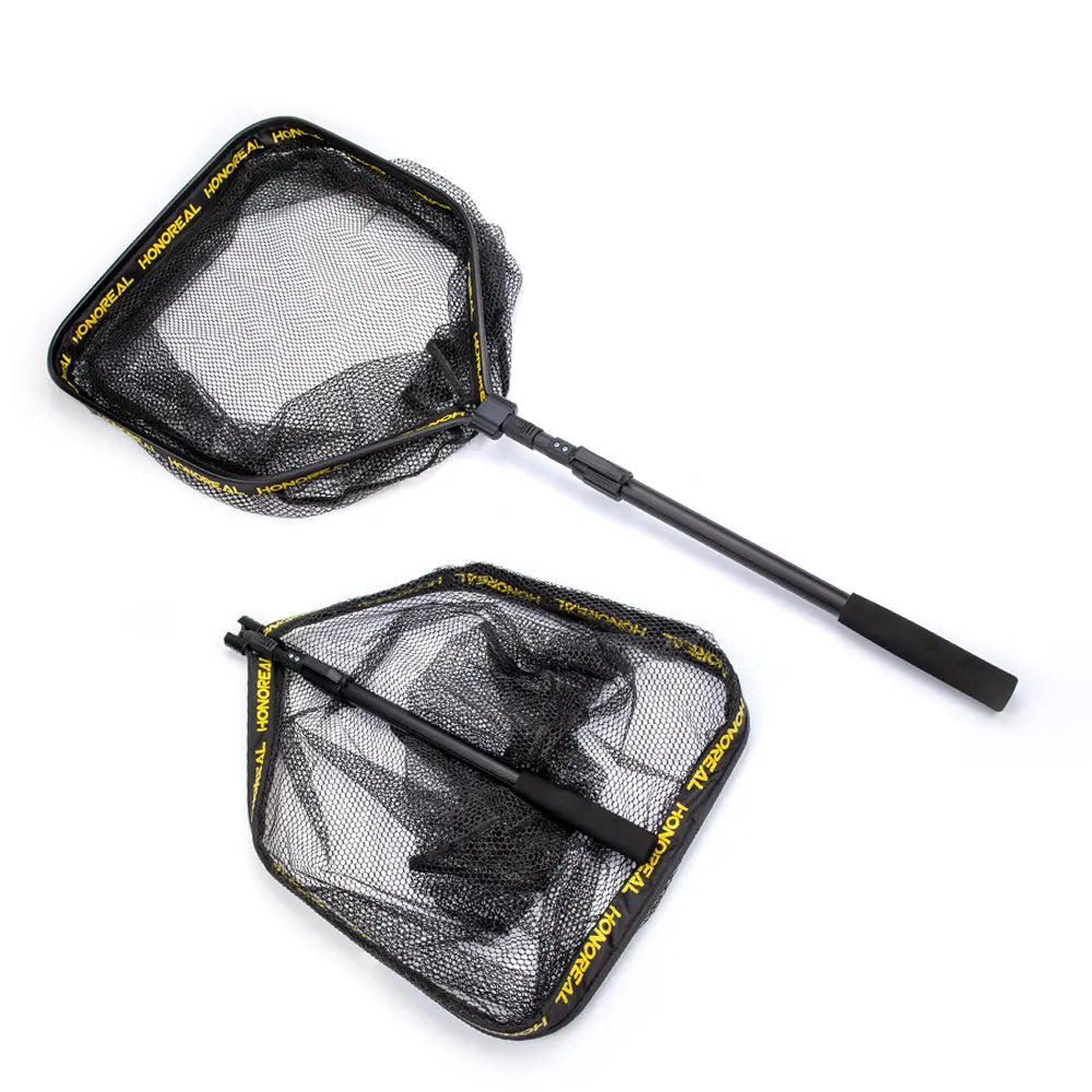 Honoreal Corrosion Resistant Light Weight Telescopic Pole Folding Handle Rubber Floating Landing Net