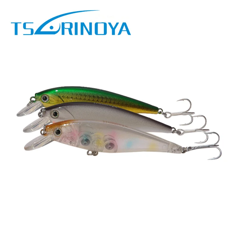 Tsurinoya Minnow Wobbler Fishing Lure 65mm 5g Popular Hard Bait Floating With VMC Hooks Lifelike 3D Eyes DW35