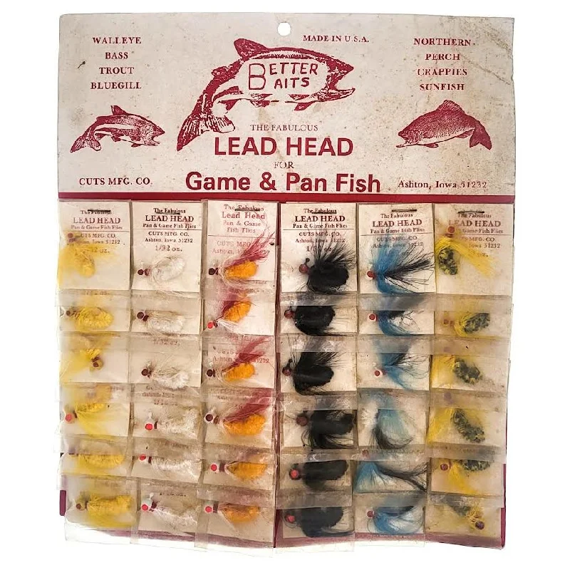 Better Baits Lead Head For Game & Pan Fish Card Of 36 Variety Pack