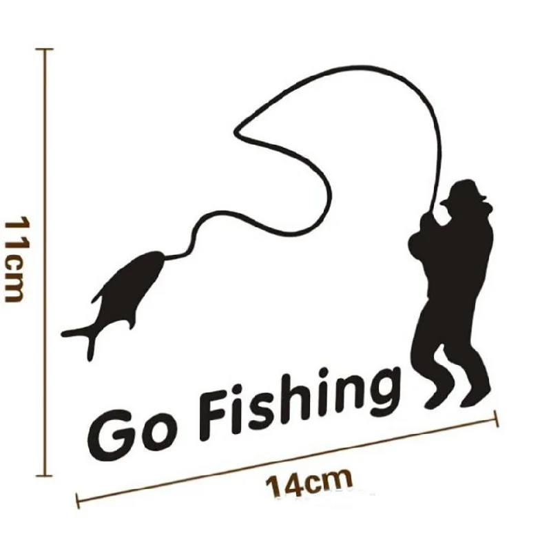 Car-styling Car Stickers Popular Go Fishing Vinyl Car Graphics Window Vehicle Sticker Decal Decor Auto 711 levert dropship