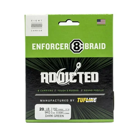 Addicted Enforcer 8x Braid by TUF-LINE | 40 Lb.; Dark Green; 150 Yds.