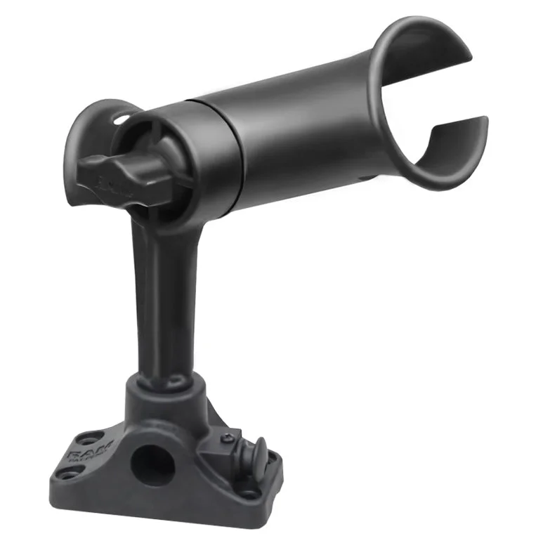 RAM® Tube Jr.™ Rod Holder with Bulkhead/Flat Surface Base - 4" Post