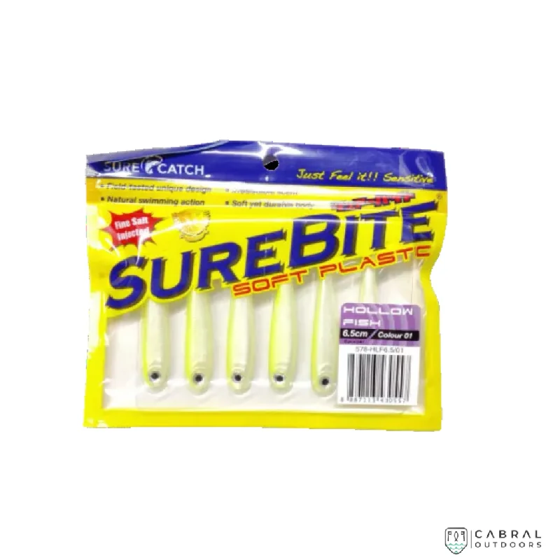 Sure Catch Sure Bite Soft Plastic Hollow Fish (6pcs) | 6cm-6.5cm