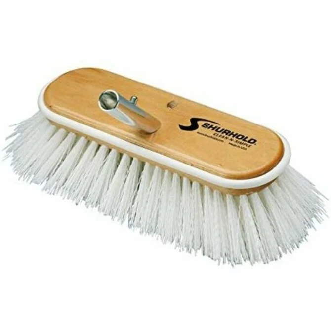 Shurhold - Shurhold 10" Deck Brush with Extra Stiff White Polypropylene Bristles WHITE