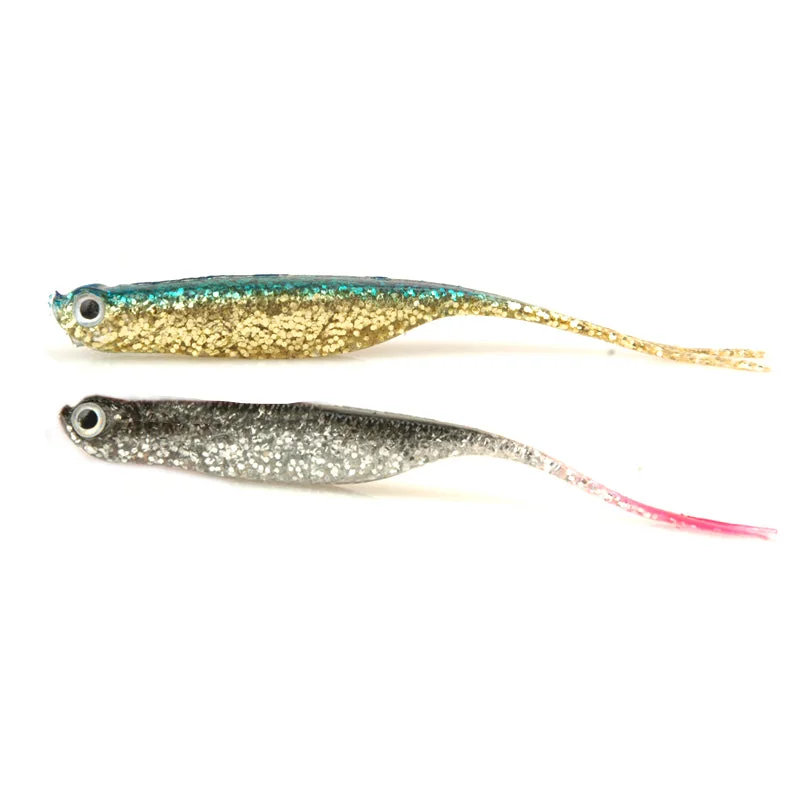 New 5pcs/pack 10cm/5g Artificial Fishing Lure Popular Two Tailed Design Soft Bait Superior Materials Free shipping