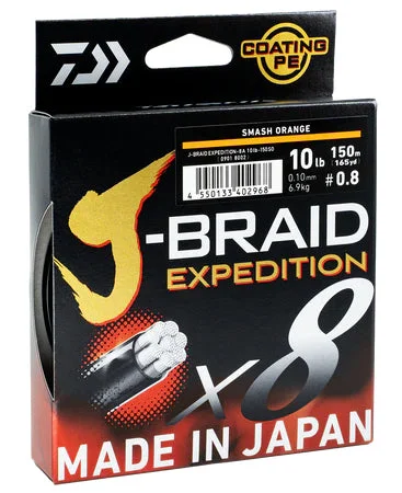 Daiwa J Braid Expedition X8 Braid Orange 300m Rolls