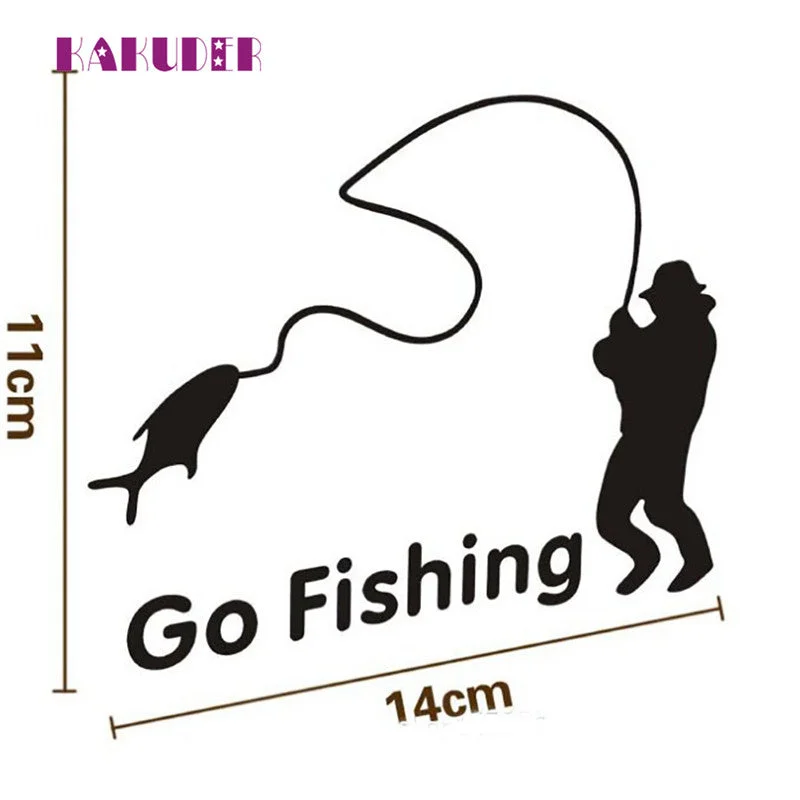 Popular Go Fishing  Vinyl Car Graphics Window Vehicle Sticker Decal Decor Auto Adesivo pegatina gift fashion new hot 17july1