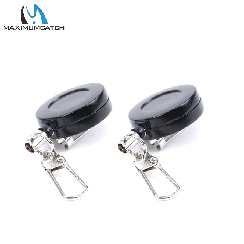 Maximumcatch Popular 2pcs/Lot AD010 B Fly Fishing Accessory Durable Black Fishing Zinger Retractor For more pleasure