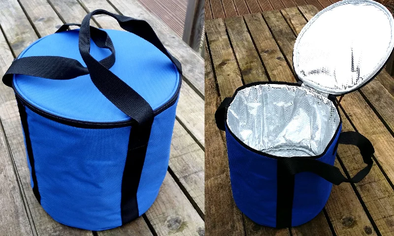 14L INSULATED & COLLAPSIBLE BAIT BUCKET COOL BAG WITH ZIPPED LID