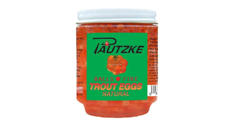 Pautzke BALLS O' FIRE - Trout Eggs, Natural, Can be colored, 8oz jar