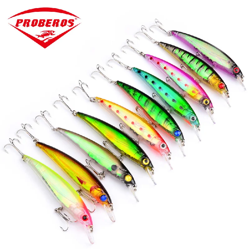 Proberos Minnow Lures 10 pieces 10 colors 11cm 13.4g/pieces Popular Lure Fishing 0.6-1.8m Diving Depth Lures