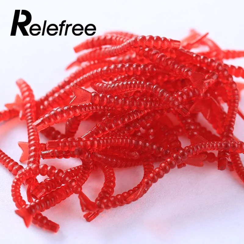 50pcs Red WormBaits Soft Lure Plastic Fishing Lure Bionic 2cm 0.3g Outdoor Equipment Striking Fishhook Durable Popular to