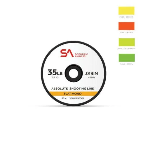 Scientific Anglers Spey Absolute Flat Mono Shooting Line  35LB 30M ORANGE