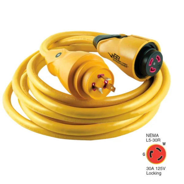 Marinco - EEL Cordset, 30A 125V, 25', Yellow