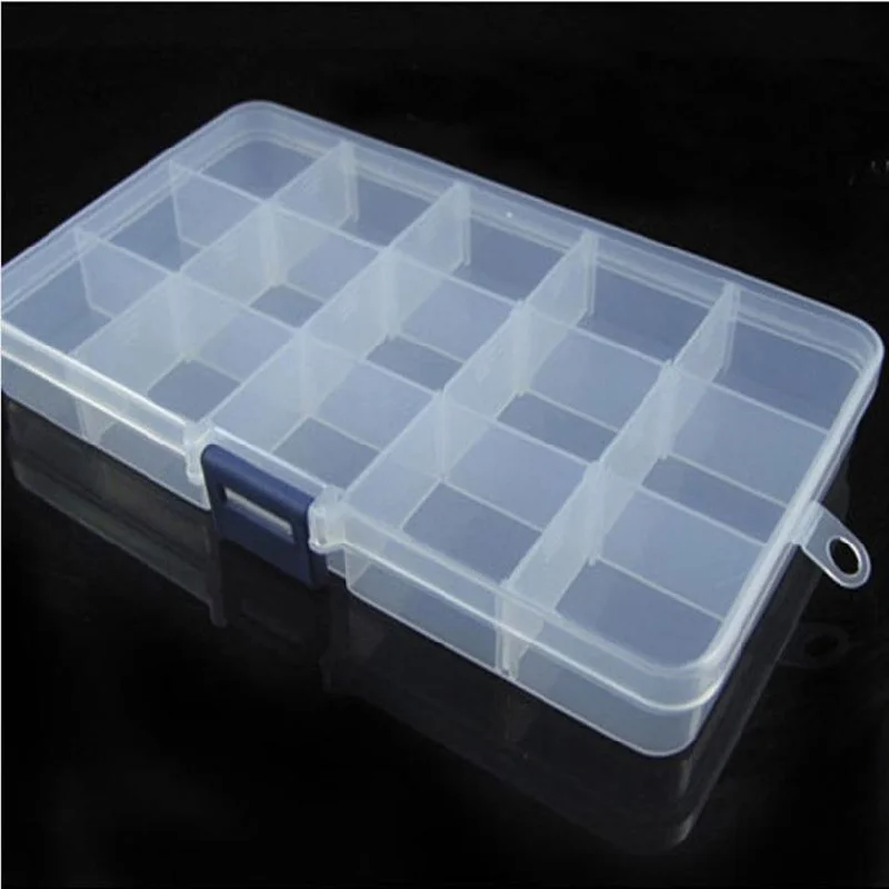 MUQGEW Popular Useful Outdoor 15 Slots Adjustable Plastic Fishing Lure Hook Multifunctional Tackle Box Storage Case Organizer