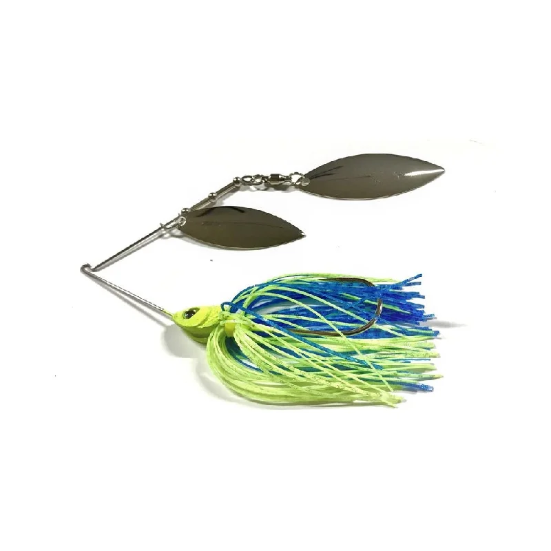 Chartreuse/Blue Double Silver Blades