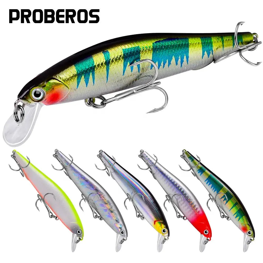 Lureswholesale® Sinking Minnow Fishing Lure Plastic Hard Bassbait With Treble Hook