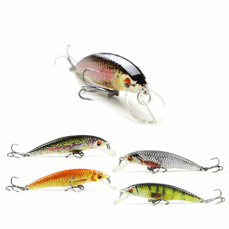 5pcs/set 8cm/6.9g  Popular Minnow Fishing Lure  Bionic Fish Bait Unique Body Texture Fishing Tackle  Wobbler Crankbait AH12B