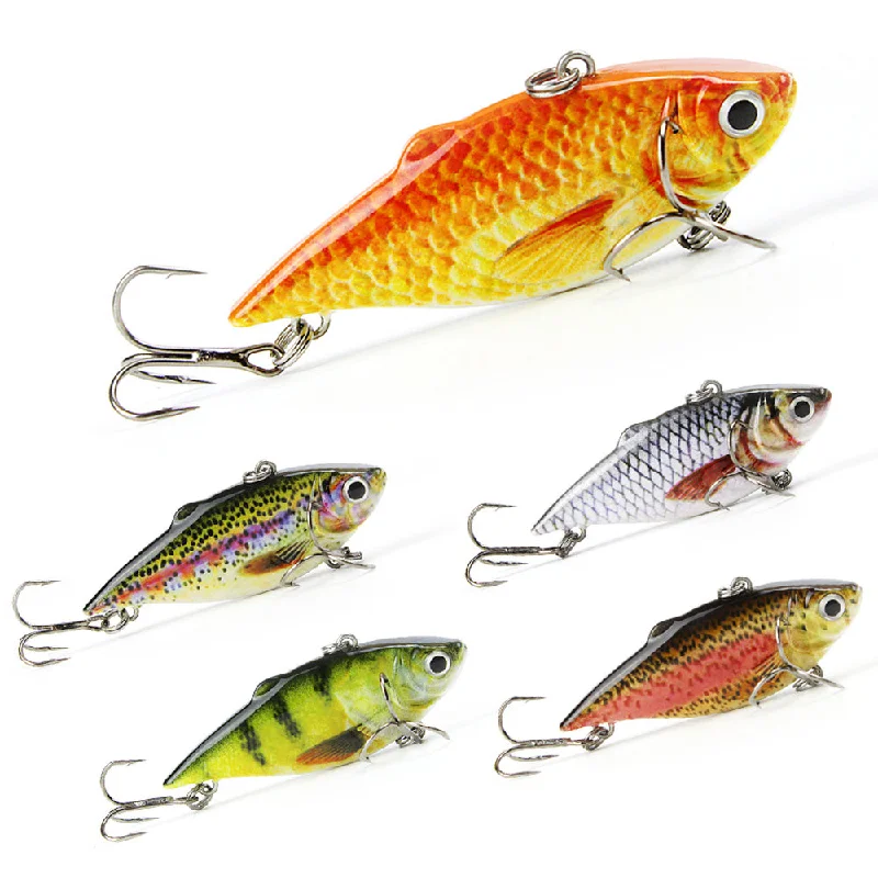 Mmlong 5 Color 2.5"/8.6g Popular Vib Crankbait 3D Eyes Fishing Lure High Quality Fishing Bait Slow Sinking Fish Wobbler Pesca