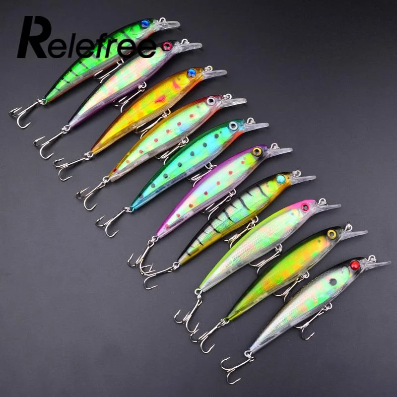 Minnow Fishing Lures Bass Crankbait Fishhooks Tackle 11cm Lifelike ABS Plastic Equipment Popular Tools