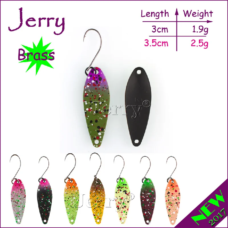 Jerry 1pc popular ultralight fishing spoons for trout & perch pike freshwater fishing lures wobbler spinner bait