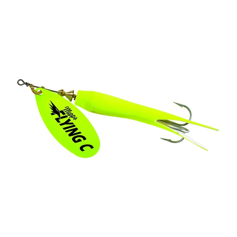 Mepps Flying C Spinner | Hot Chartreuse/Hot Chartreuse; 5/8 Oz. ZZZ