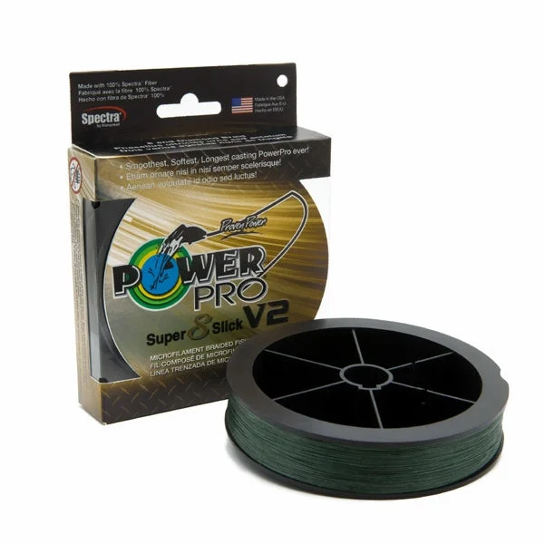 PowerPro Super Slick V2 Braided Line 8lb 1500yds - Moss Green