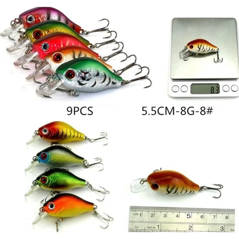 LumiParty Fishing Lure Popular 43 pcs Mixed 6Models Minnow Lure Crankbait Tackle Assorted Fishing Lures Kit