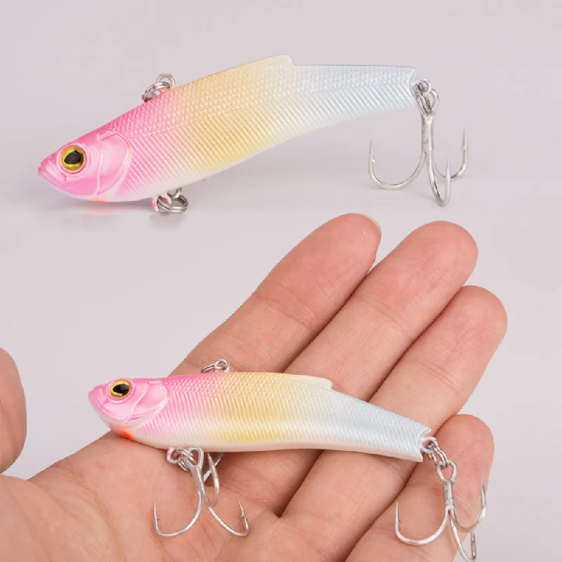 1PCS 7cm/16g Popular Vib Crankbait 3D Eyes Fishing Lure High Quality Fishing Bait  Strong Treble Hooks Fish Wobbler