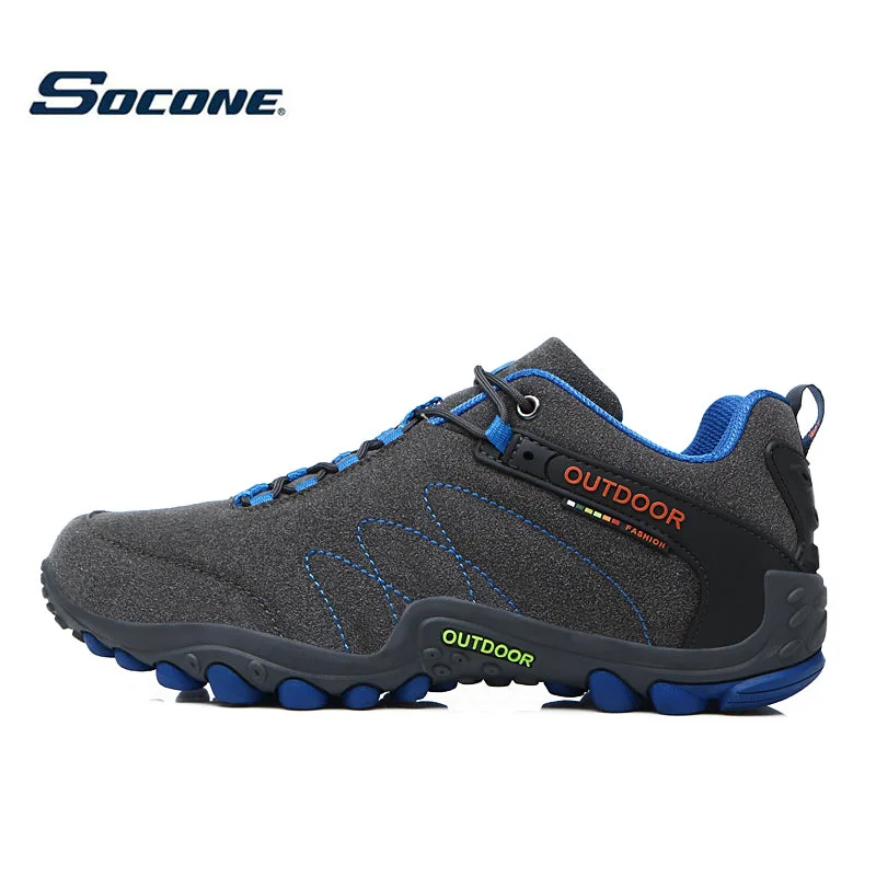 SOCONE Men Hiking Shoes Waterproof leather Shoes Climbing & Fishing Shoes New popular Outdoor shoes