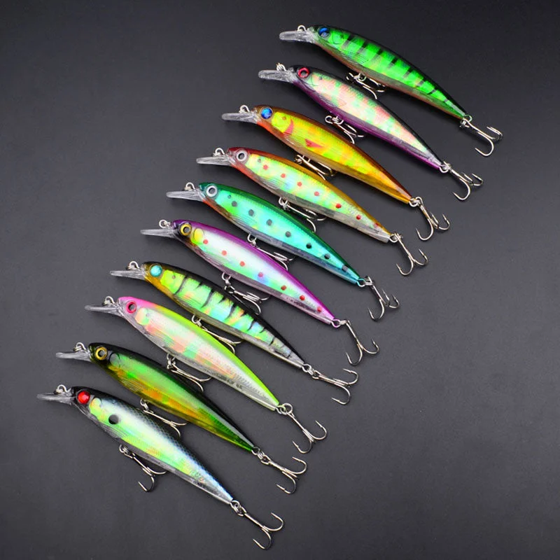 Random Color Popular Minnow Fishing Lure Bass Baits Sinking Crank Tool Outdoor Sports Entertainment Fishing Net Trap  #78872