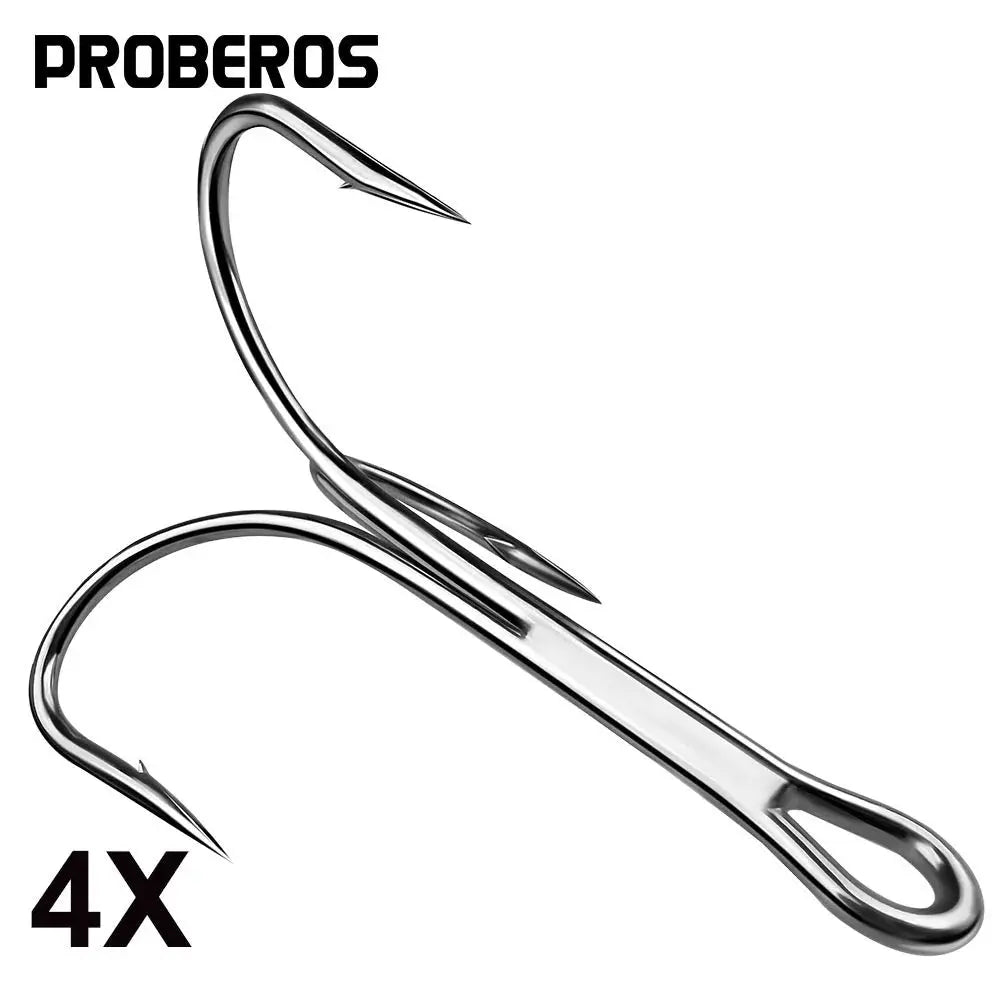 Lureswholesale®  10pcs/bag 4X Treble High Carbon Steel Hook