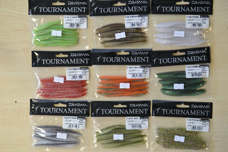 DAIWA TOURNAMENT D'TAIL SOFT LURES - 3" OR 4" CHOICE OF COLOURS