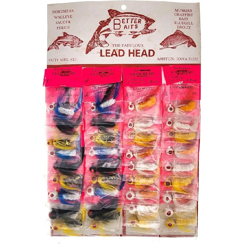 Better Baits Buckaroo The Fabulous Lead Head Card of 36 Variety Pack