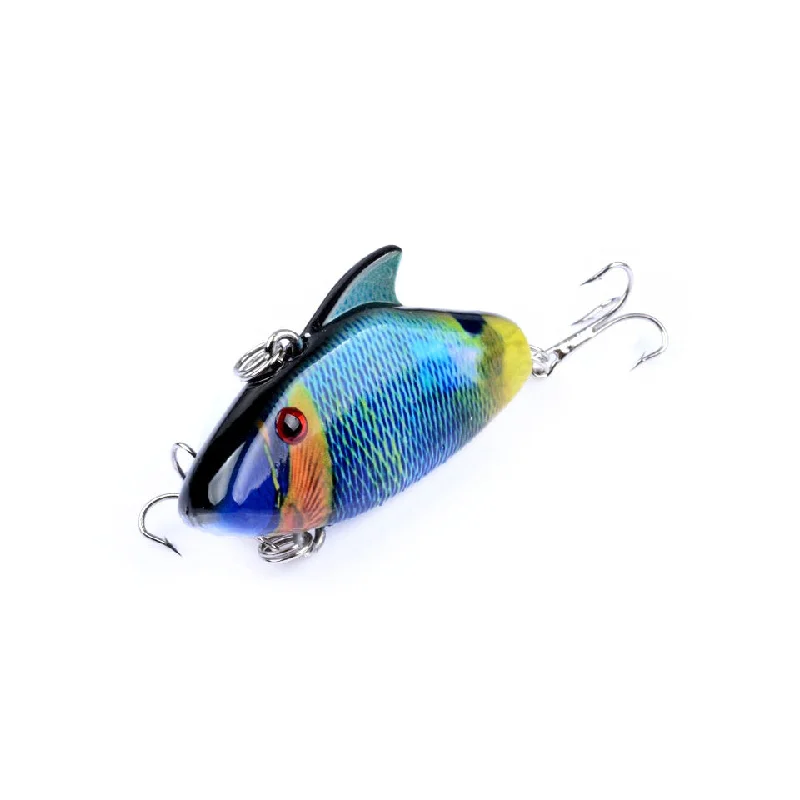 1PCS 5.5cm 7.9g Popular Vib Crankbait 3D Eyes Fishing Lure High Quality Fishing Bait 8# Strong Treble Hooks Fish Wobbler Pesca