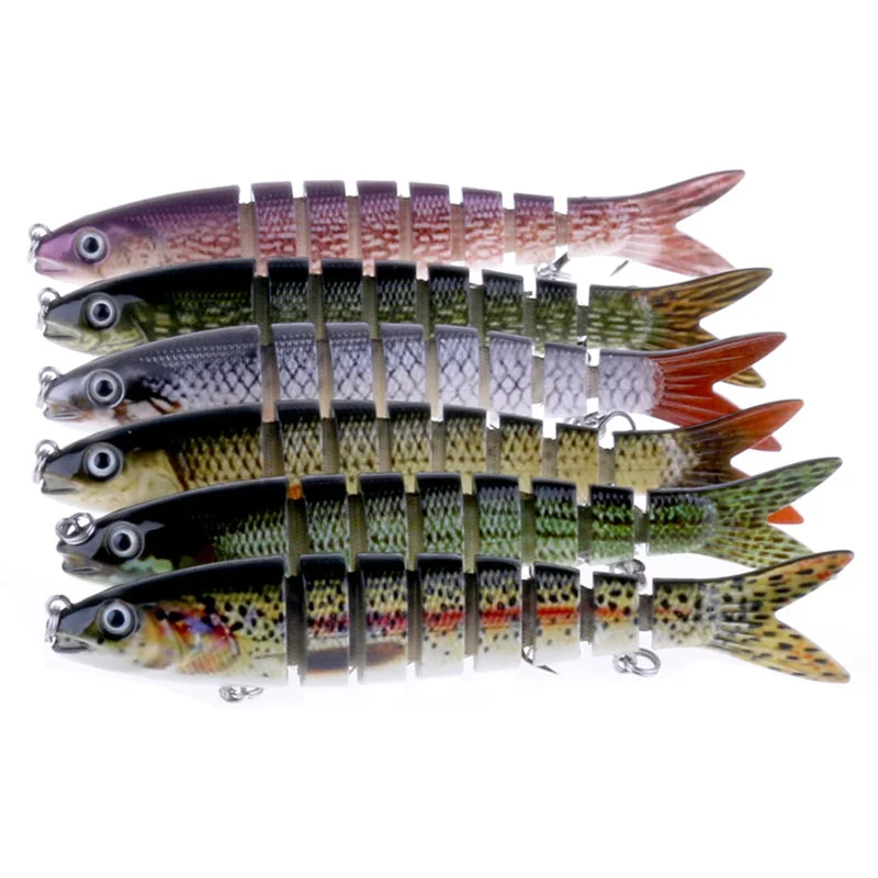 6pcs/set 13.6cm/18.7g Popular Fishing Lure Multi Jointed Swim Bait Lifelike Hard Fish Bait Artificial Crankbait Tackle JM024