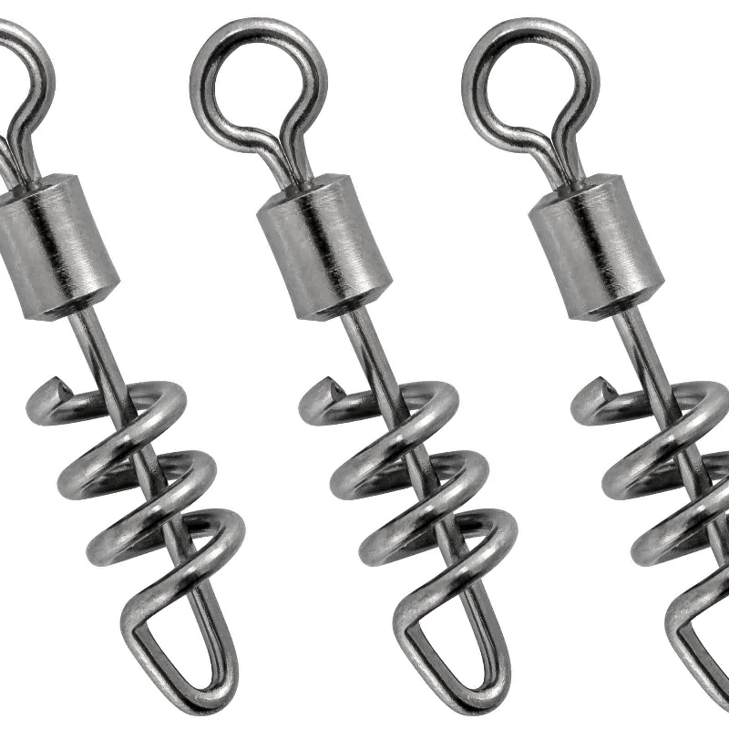 Dr.Fish 10/20pcs Corkscrew Swivels Snaps 42-220lb