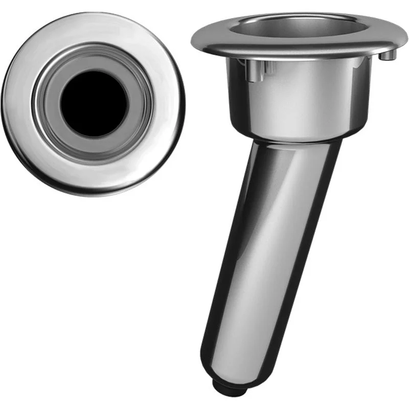 Mate Series 15 degree, Elite Screwless ,Round Top 316 Stainless Drain -C1015DS Rod Holder