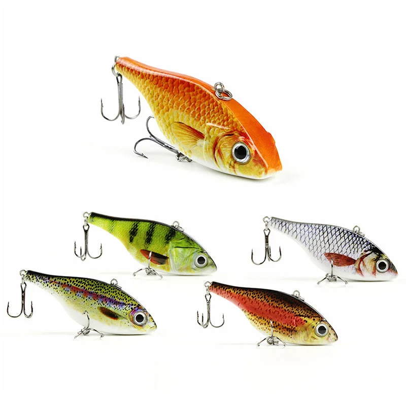 3.1"/20g Popular Vib Crankbait 3D Eyes Fishing Lure High Quality Fishing Bait 6# Strong Treble Hooks Fish Wobbler Pesca AH06