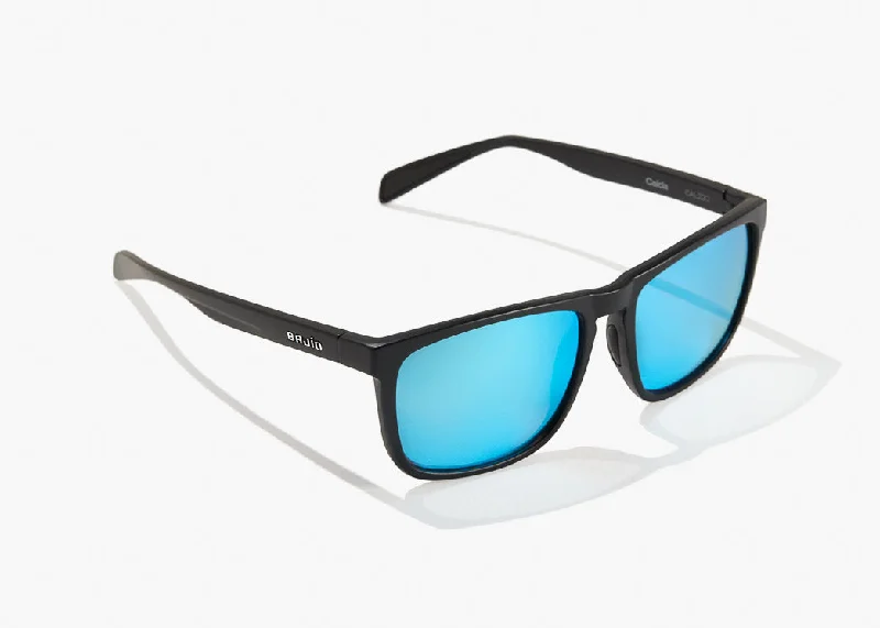 Black Matte  Frame, Blue Mirror Glass Lens