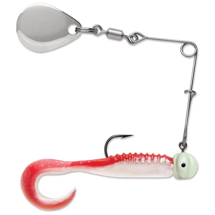 VMC Curl Tail Spinnerbait #4, 1/16 Oz Red Pearl Glow Qty 1