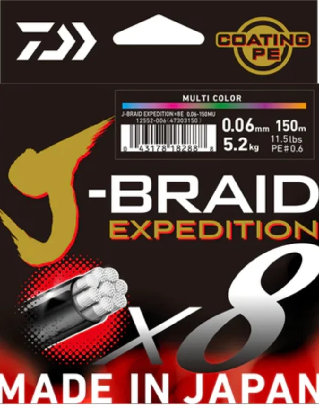 Daiwa J Braid Expedition Multi Colour 300m Rolls