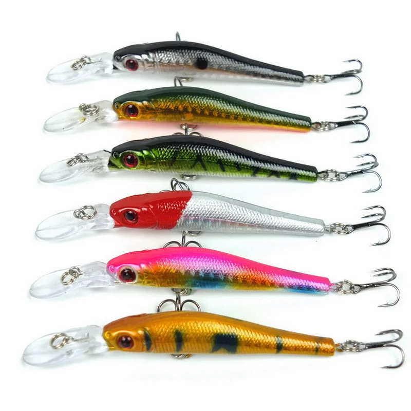 6pcs/set Popular Wobblers 9cm/7g Fishing Lures China Multi-color Bait Artificial Minnow Goods For Carp Fishing