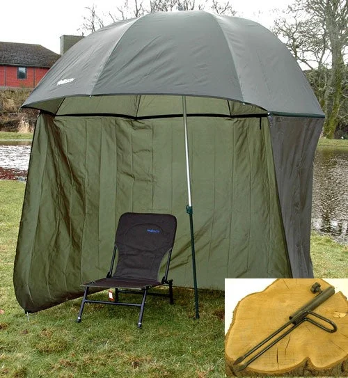 98" 2.5 METER BISON TOP TILT UMBRELLA BROLLY FISHING SHELTER WITH ZIP ON SIDES