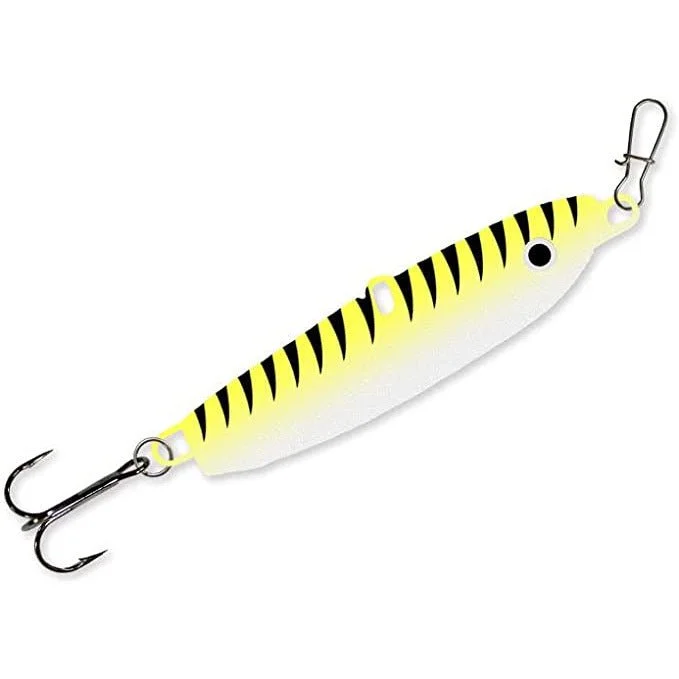 Mack's Lure Sonic BaitFish Jigging Spoon 3/4 Oz #4 Treble Glow Chartreuse